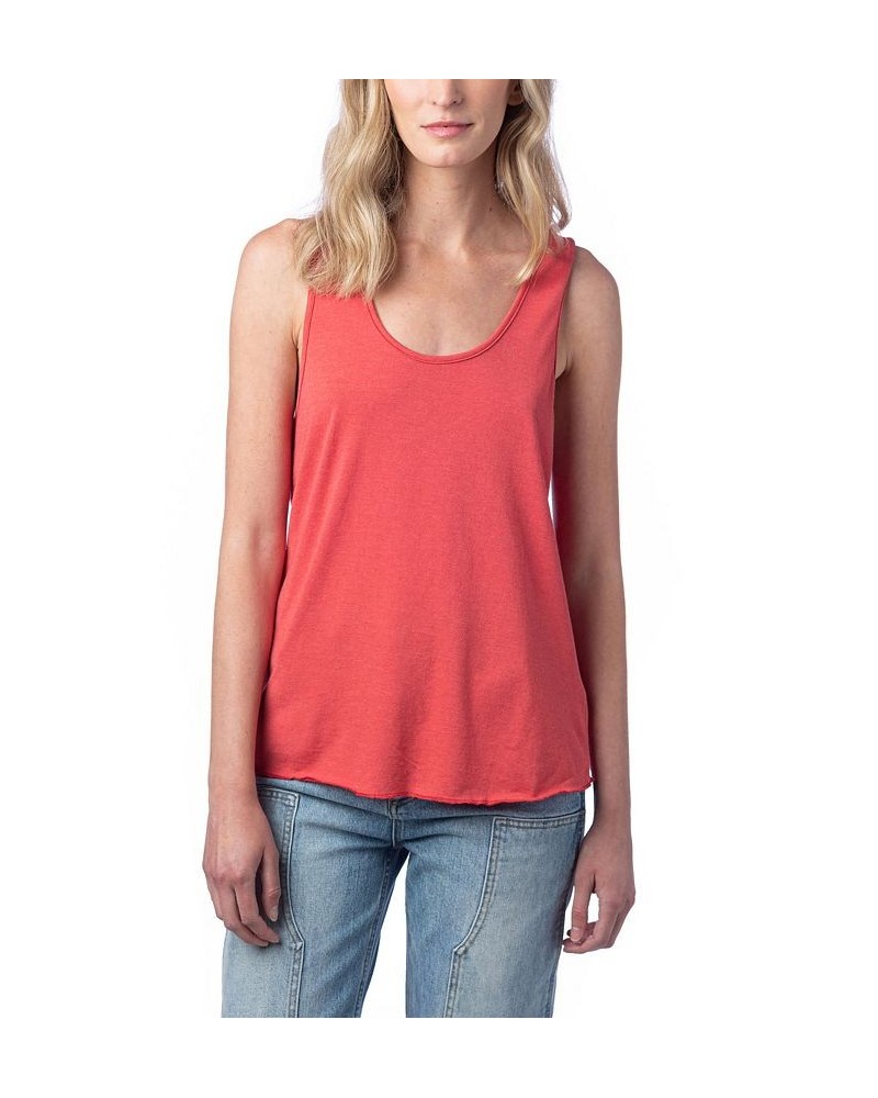 Women's Modal Tri-Blend Racer Tank Top Red $22.88 Tops