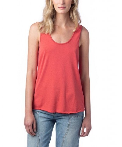 Women's Modal Tri-Blend Racer Tank Top Red $22.88 Tops