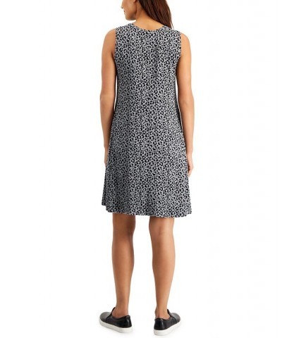 Petite Sleeveless Floral Flip-Flop Dress Leopard Grey $14.60 Dresses