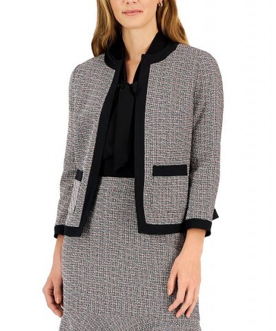 Petite Framed Metallic-Flecked Tweed Open-Front Jacket Fire Red Combo $39.75 Jackets