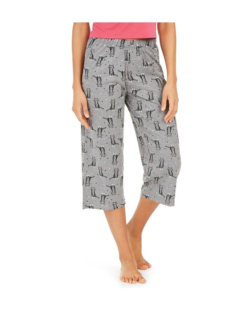 Women's Sleepwell Printed Knit Capri Pajama Pant Made with Temperature Regulating Technology Med Grey Heather $19.20 Sleepwear