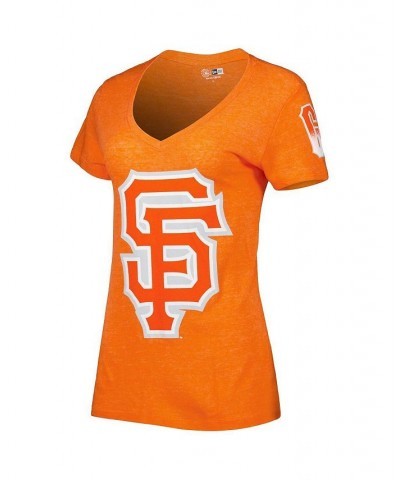 Women's Orange San Francisco Giants City Connect Cap Logo Tri-Blend V-Neck T-shirt Orange $23.39 Tops