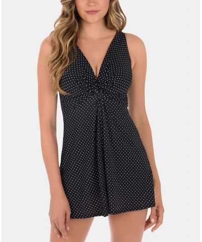 Pin-Point Marais Allover Slimming Swimdress Black/White $69.96 Swimsuits