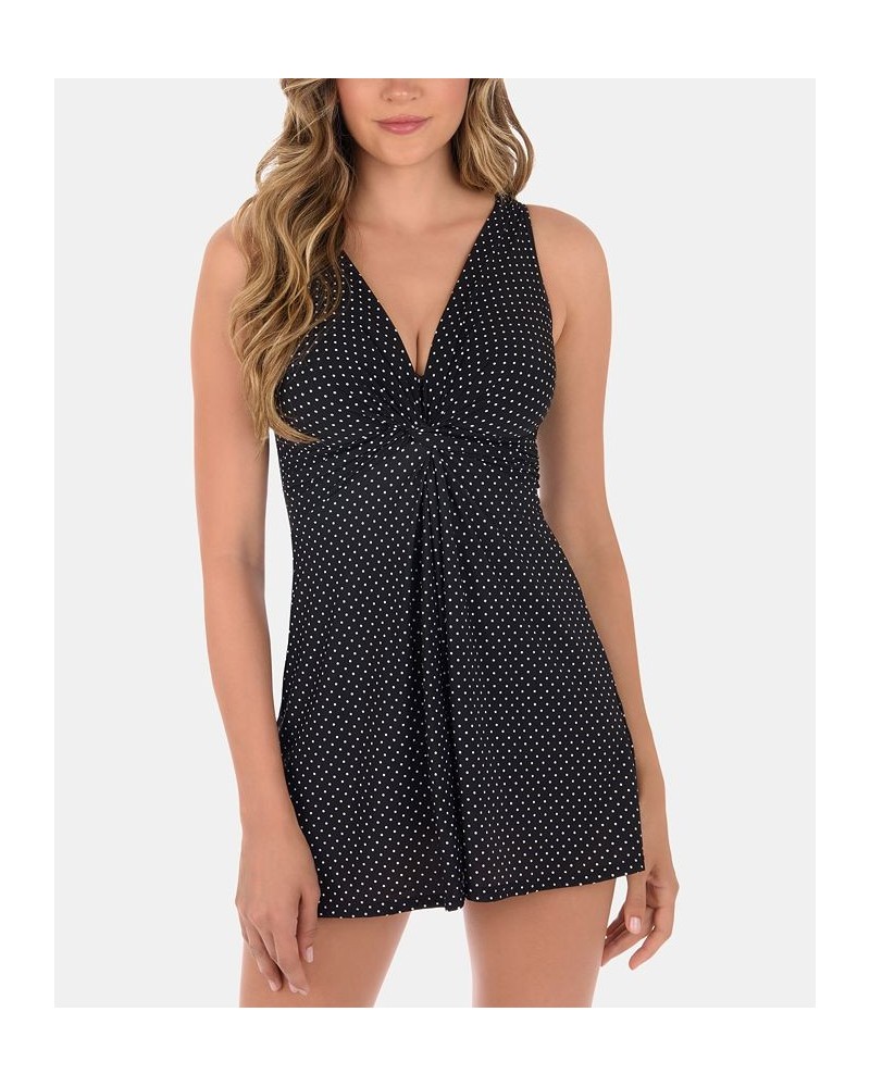 Pin-Point Marais Allover Slimming Swimdress Black/White $69.96 Swimsuits