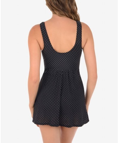 Pin-Point Marais Allover Slimming Swimdress Black/White $69.96 Swimsuits