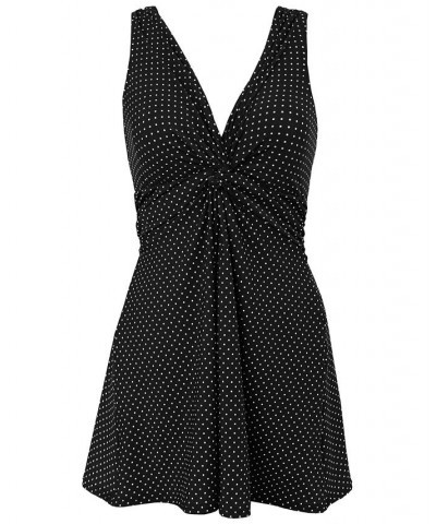 Pin-Point Marais Allover Slimming Swimdress Black/White $69.96 Swimsuits