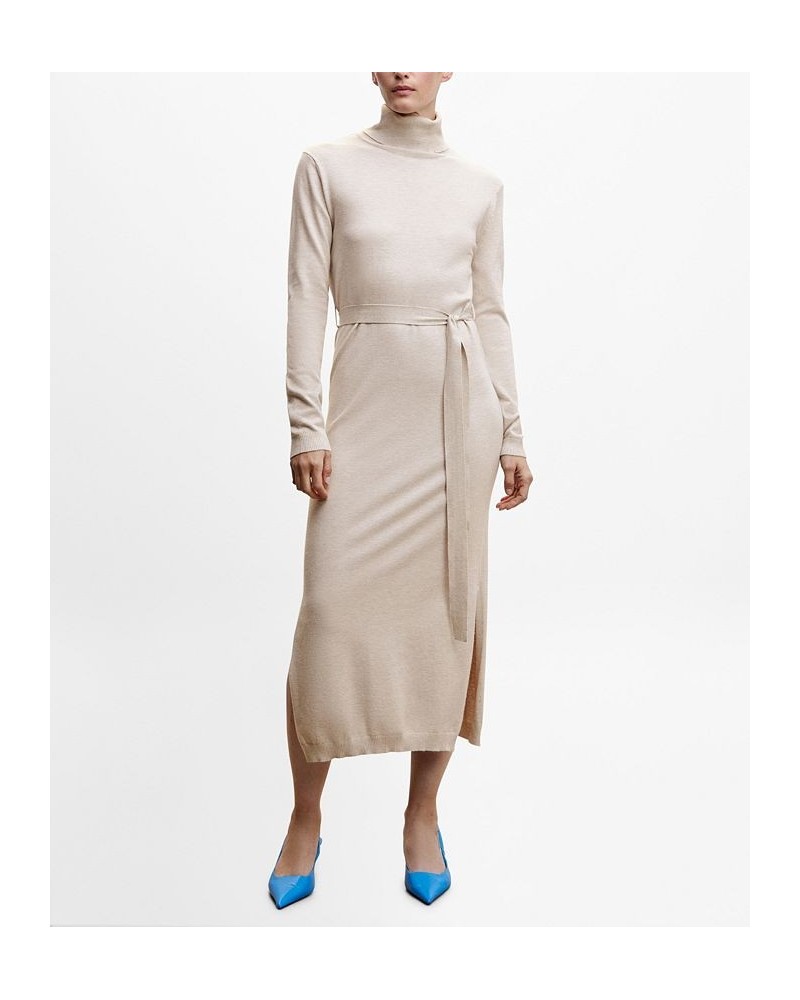 Women's Knitted Turtleneck Dress Light, Pastel Gray $32.90 Dresses