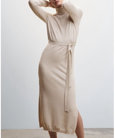 Women's Knitted Turtleneck Dress Light, Pastel Gray $32.90 Dresses