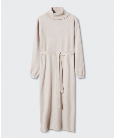 Women's Knitted Turtleneck Dress Light, Pastel Gray $32.90 Dresses