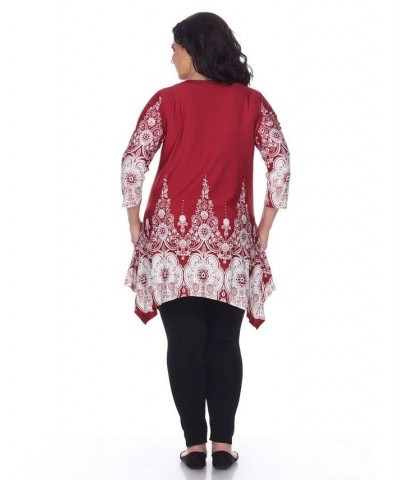 Plus Size Dulce Tunic Top Red $25.42 Tops