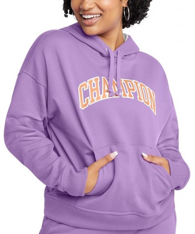 Women's Powerblend Fleece Sweatshirt Hoodie Mauve/Oxford Grey $15.04 Sweatshirts