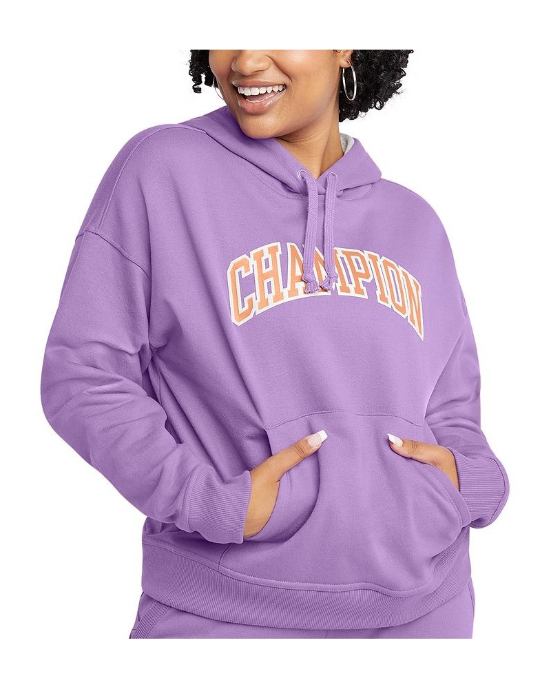 Women's Powerblend Fleece Sweatshirt Hoodie Mauve/Oxford Grey $15.04 Sweatshirts