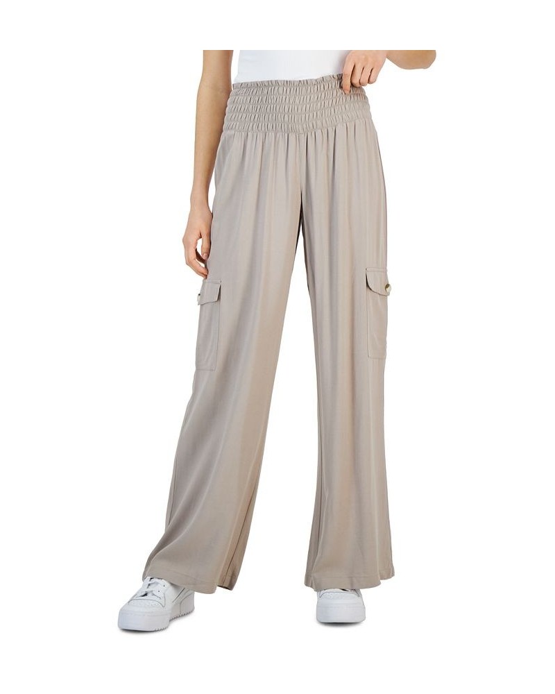 Juniors' Cargo Boardwalk Pull-On Wide-Leg Pants Blue $16.53 Pants