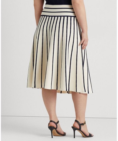 Plus Size Knit Midi Skirt Mascarpone Cream/french Navy $70.30 Skirts