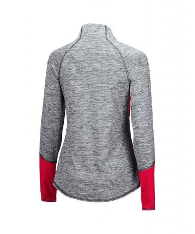 Women's Heathered Gray Scarlet Nebraska Huskers Color Block Space-Dye Raglan Quarter-Zip Top Heathered Gray, Scarlet $35.00 S...