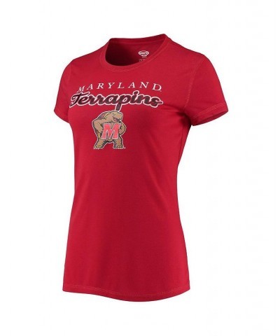 Women's Red Black Maryland Terrapins Lodge T-shirt and Flannel Pants Sleep Set Red, Black $31.19 Pajama