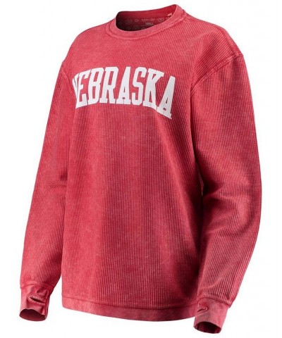 Women's Scarlet Nebraska Huskers Comfy Cord Vintage-Like Wash Basic Arch Pullover Sweatshirt Scarlet $41.59 Sweatshirts