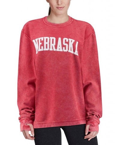 Women's Scarlet Nebraska Huskers Comfy Cord Vintage-Like Wash Basic Arch Pullover Sweatshirt Scarlet $41.59 Sweatshirts