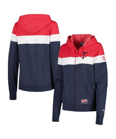 Women's Heather Navy Minnesota Twins Colorblock Full-Zip Hoodie Jacket Heather Navy $33.60 Jackets