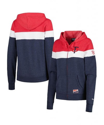 Women's Heather Navy Minnesota Twins Colorblock Full-Zip Hoodie Jacket Heather Navy $33.60 Jackets