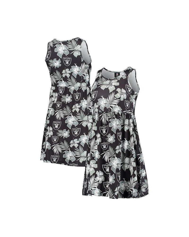 Women's Black Las Vegas Raiders Floral Sundress Black $28.60 Dresses