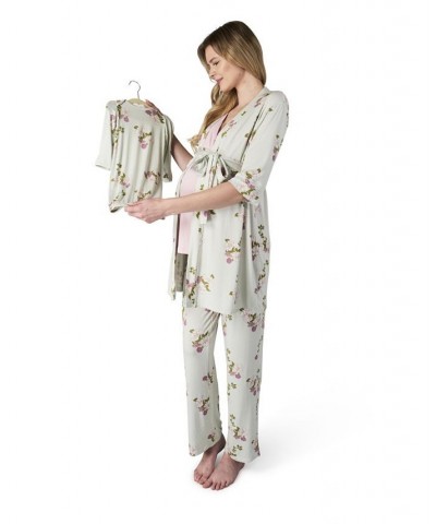 Women's Analise During & After 5-Piece Maternity/Nursing Sleep Set Peony $37.40 Sleepwear