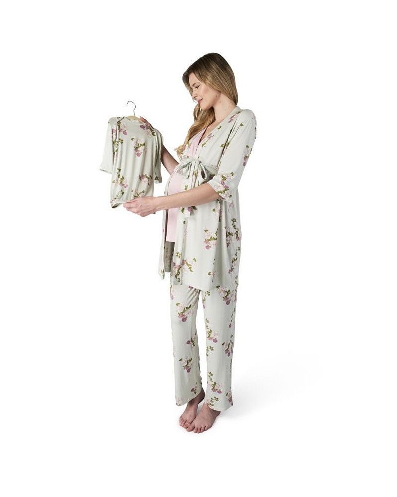 Women's Analise During & After 5-Piece Maternity/Nursing Sleep Set Peony $37.40 Sleepwear