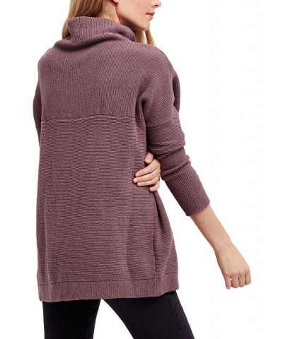 Ottoman Ribbed Tunic Sweater Brown $72.98 Sweaters