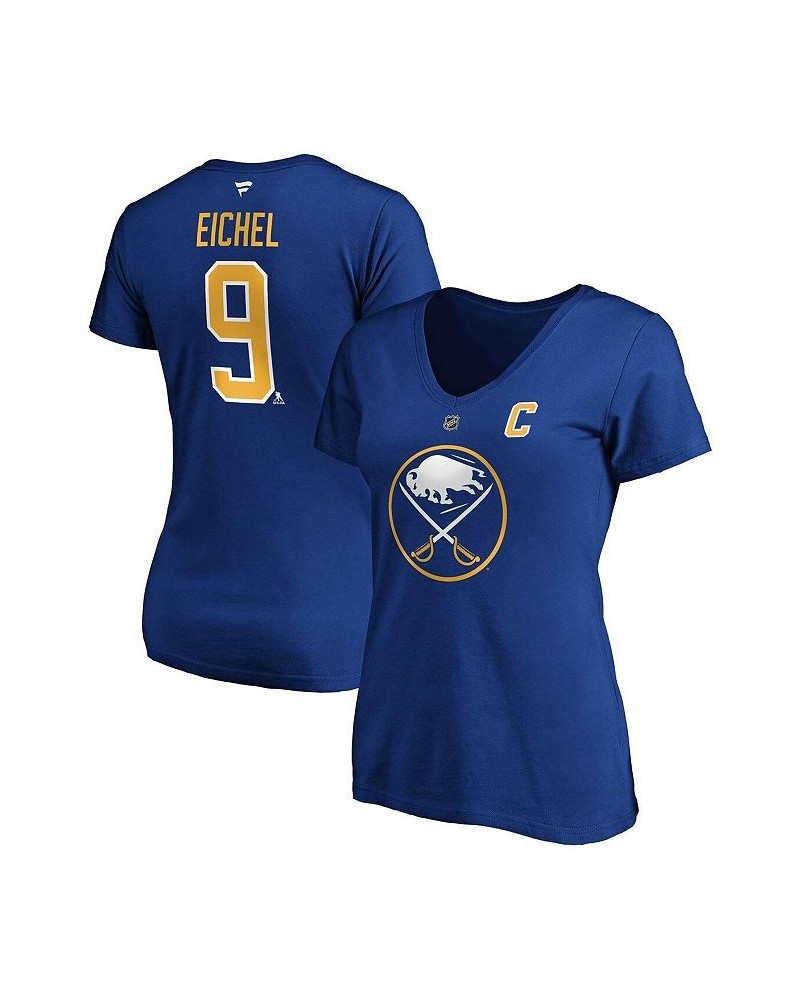 Women's Branded Jack Eichel Royal Buffalo Sabres Plus Size Name and Number V-Neck T-shirt Royal $22.61 Tops