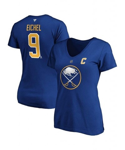 Women's Branded Jack Eichel Royal Buffalo Sabres Plus Size Name and Number V-Neck T-shirt Royal $22.61 Tops