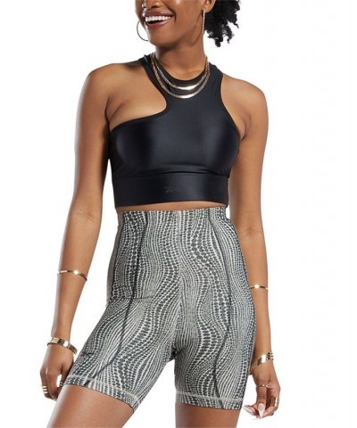 Women's x Cardi B Cropped Asymmetrical Top Black $15.64 Tops