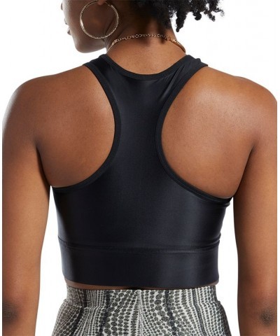 Women's x Cardi B Cropped Asymmetrical Top Black $15.64 Tops