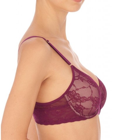 Women's Bliss Allure Lace Contour Underwire Bra 721303 Jewel Violet/rose Beige $29.26 Bras