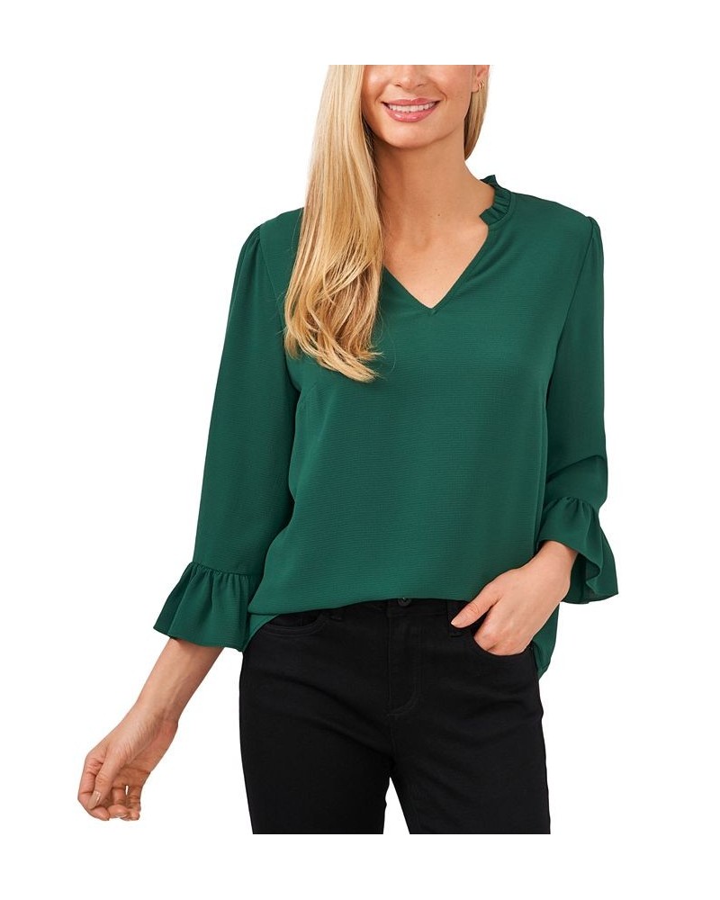 Ruffle-Sleeve Top Green $42.66 Tops