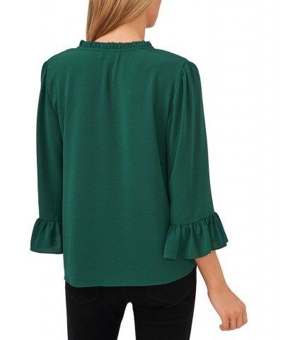 Ruffle-Sleeve Top Green $42.66 Tops