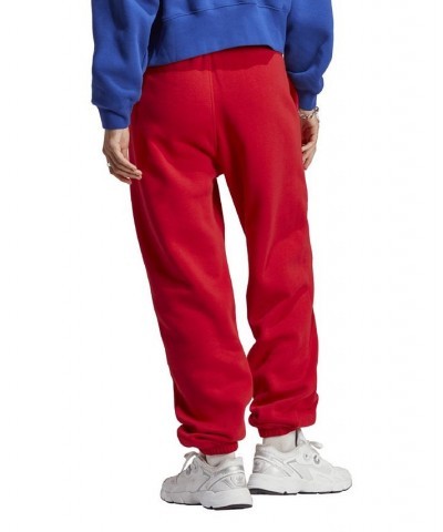 Women's Essentials Fleece High Rise Waist Joggers Red $31.20 Pants