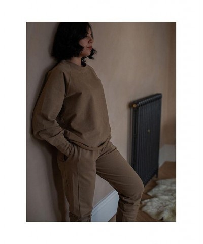 Women's Maternity Organic Cotton Sweatshirt Sweatshirt Brown $31.00 Sweatshirts