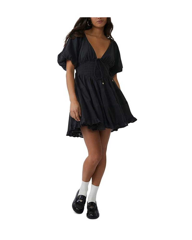 Women's Perfect Day Cotton Mini Dress Black $57.82 Dresses