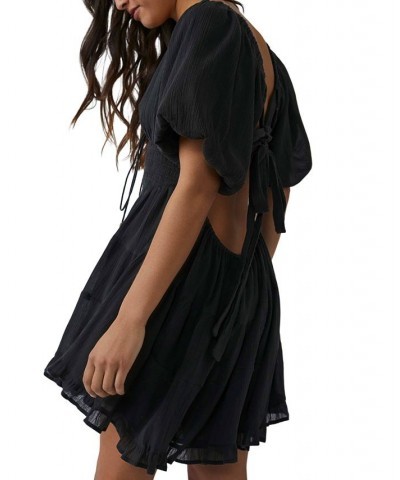 Women's Perfect Day Cotton Mini Dress Black $57.82 Dresses