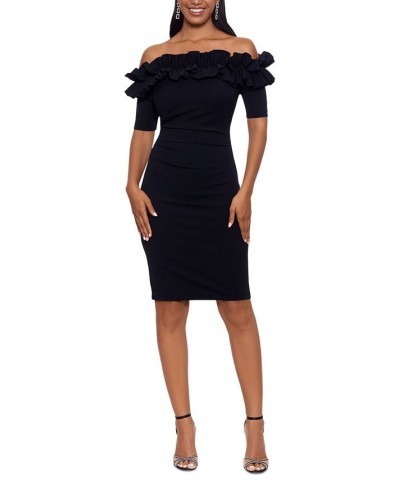 Petite Ruffled Off-the-Shoulder Dress Black $107.55 Dresses