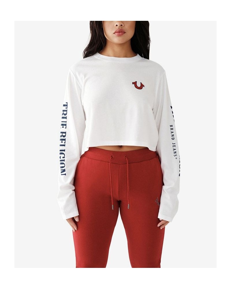 Women's Heritage Relaxed Long Sleeve T-Shirt White $26.73 Tops