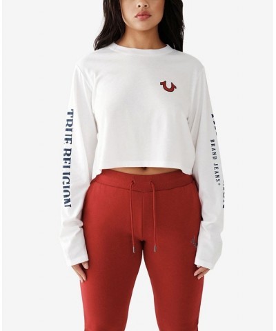 Women's Heritage Relaxed Long Sleeve T-Shirt White $26.73 Tops