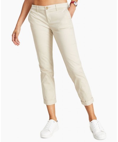 Women's Cotton Scallop-Stripe Tank & Hampton Cuffed Chino Straight-Leg Pants Khaki $21.12 Pants