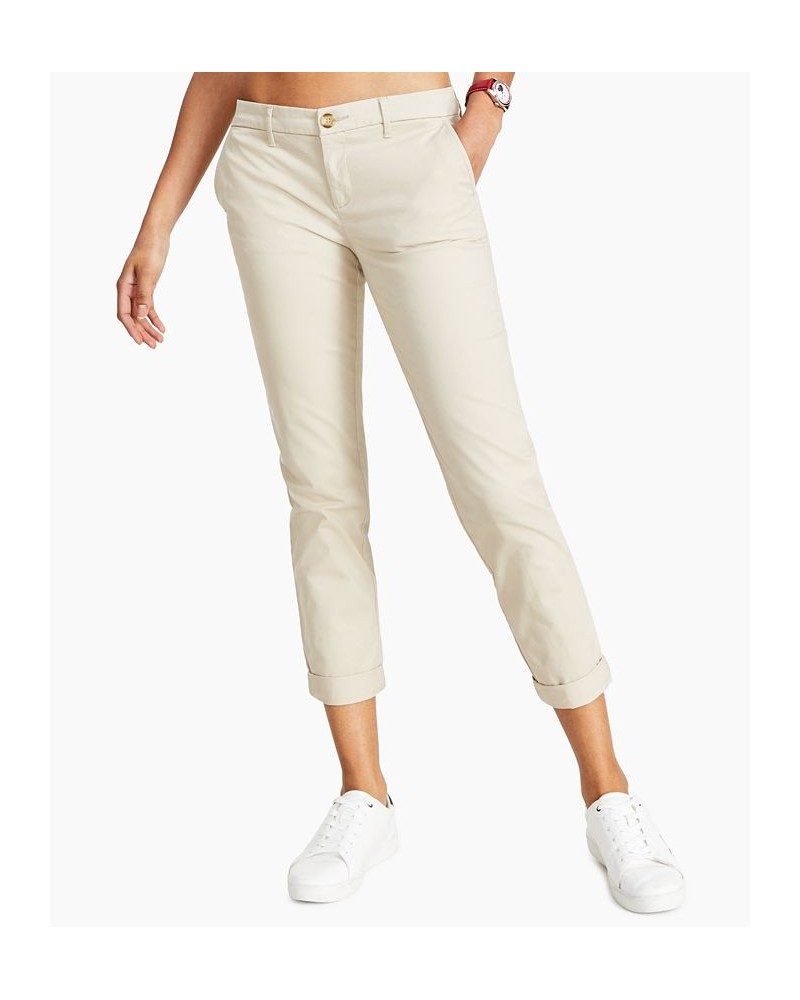 Women's Cotton Scallop-Stripe Tank & Hampton Cuffed Chino Straight-Leg Pants Khaki $21.12 Pants