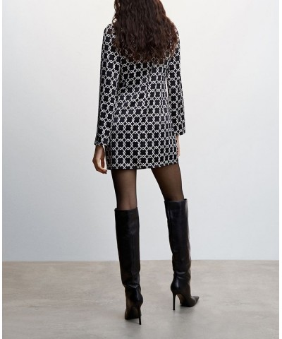 Women's Printed Short Dress Black $28.80 Dresses