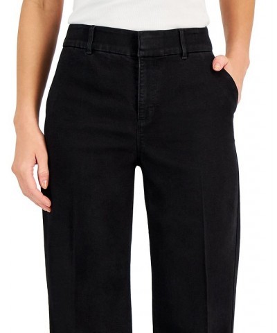 Women's High-Rise Wide-Leg Black Jeans Saturated Black $20.27 Jeans