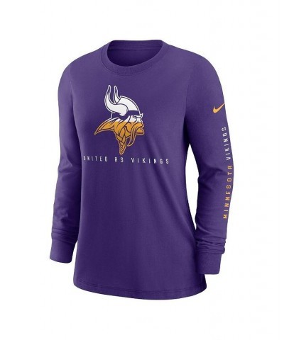 Women's Purple Minnesota Vikings Prime Split Long Sleeve T-shirt Purple $23.50 Tops