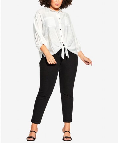 Trendy Plus Size Megan Shirt Ivory/Cream $31.50 Tops