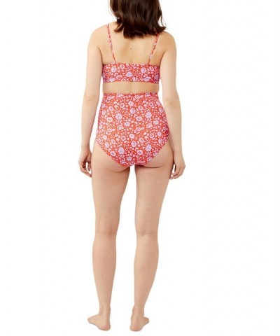 2-Pc. High-Waisted Maternity Bikini Red Floral $38.08 Swimsuits