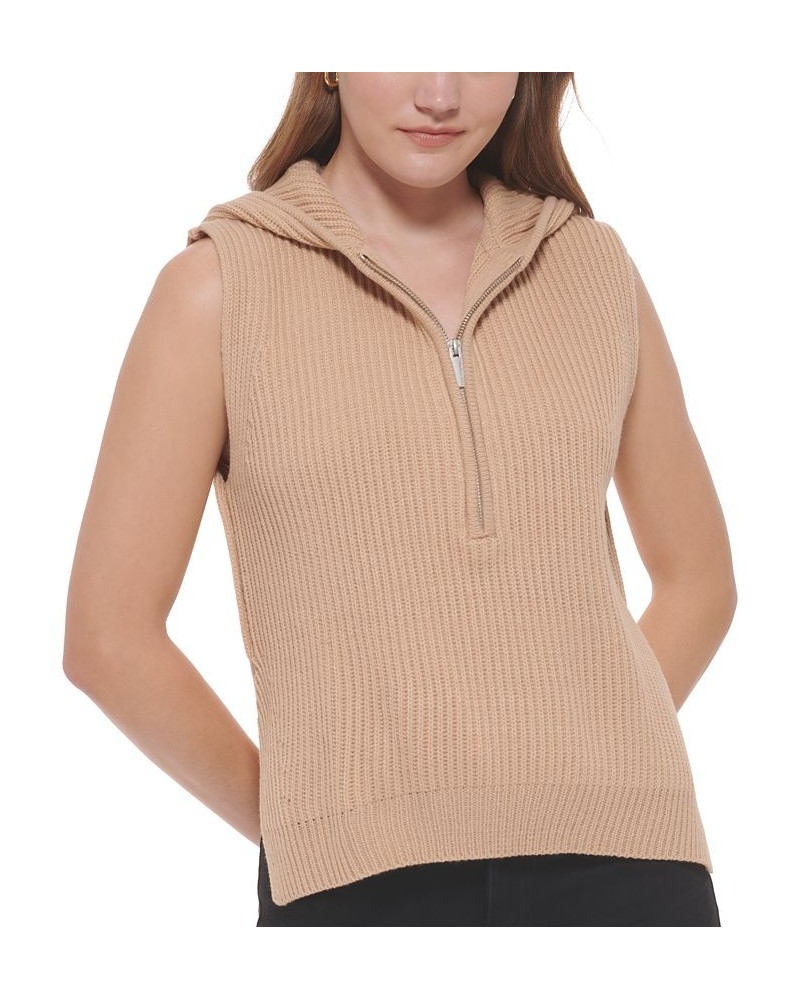 Women's Ribbed Sleeveless Top Tan/Beige $31.74 Sweaters